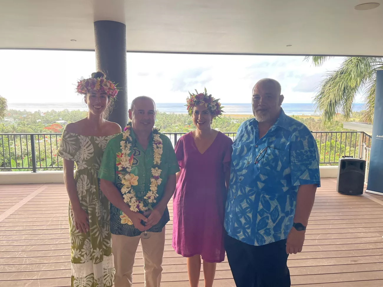 L-R: MFAI Director International Affairs and Trade Mackenzi Wichman; Prime Minister the Hon. Mark Brown; High Commissioner Phoebe Smith and Cook Islands Assistant Minister Foreign Affairs the Hon. Tingika Elikana