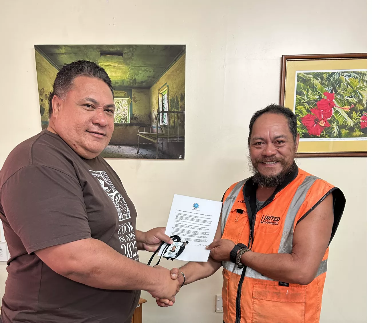 New Suwarrow Park Rangers complete immigration training.