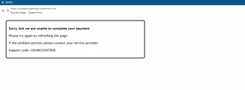 ASYPX Payment Gateway Error